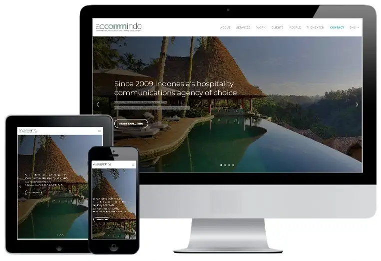 Tampilan website responsive web design website profesional brand perusahaan di Jakarta